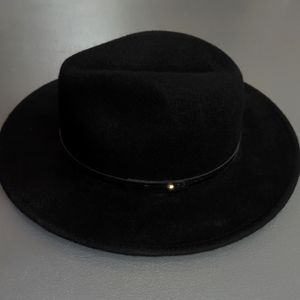 Wyeth/Free People Leather Band Wide Brim Felt Hat